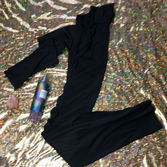 Nwot Midnight Black In & Out Sexy Mock Neck Dress - Picture 12 of 15